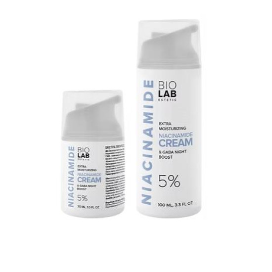 Biolab Estetic  Экстразволожуючий нічний крем-бустер с ніациамідом 5% и ГАМК 